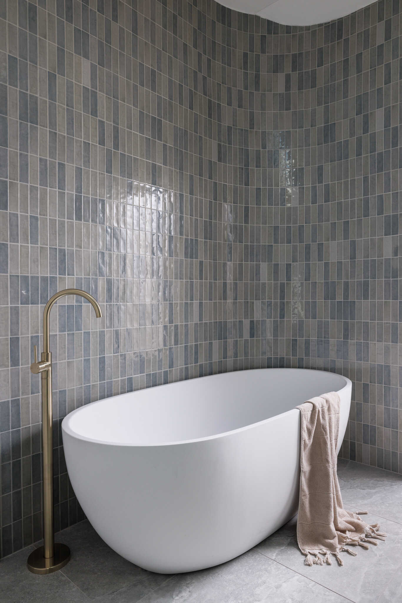 Curved mosaic feature wall